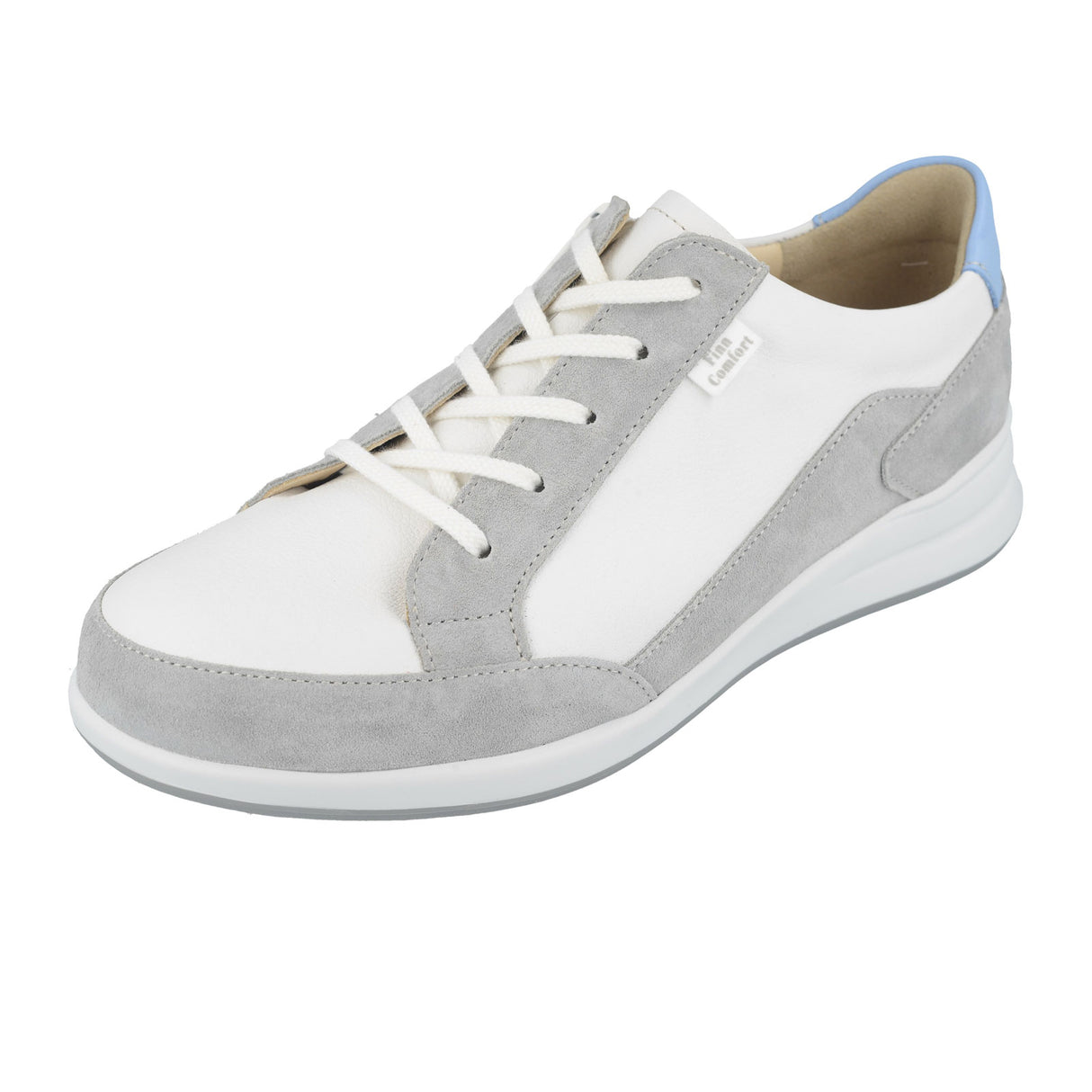 Finn Comfort Prato Sneaker (Women) - White/Blue/Gray Athletic - Casual - Lace Up - The Heel Shoe Fitters