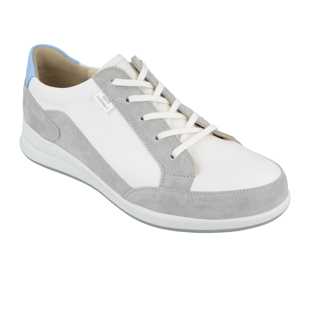 Finn Comfort Prato Sneaker (Women) - White/Blue/Gray Athletic - Casual - Lace Up - The Heel Shoe Fitters
