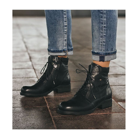Wolky Center Ankle Boot (Women) - Black Velvet Leather Boots - Fashion - Low - The Heel Shoe Fitters