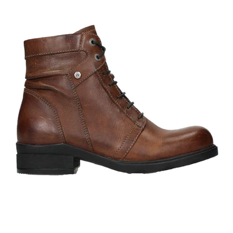 Wolky Center Ankle Boot (Women) - Cognac Velvet Leather Boots - Fashion - Low - The Heel Shoe Fitters