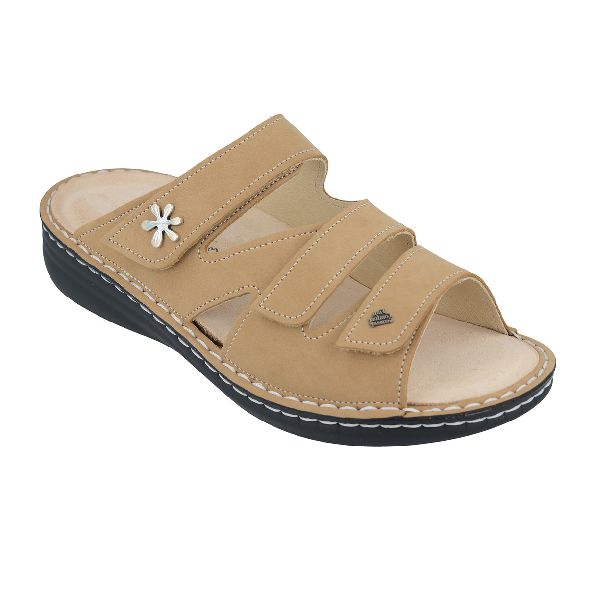 Finn Comfort Grenada Slide Sandal (Women) - Tan Nubuck Sandal - Slide - The Heel Shoe Fitters