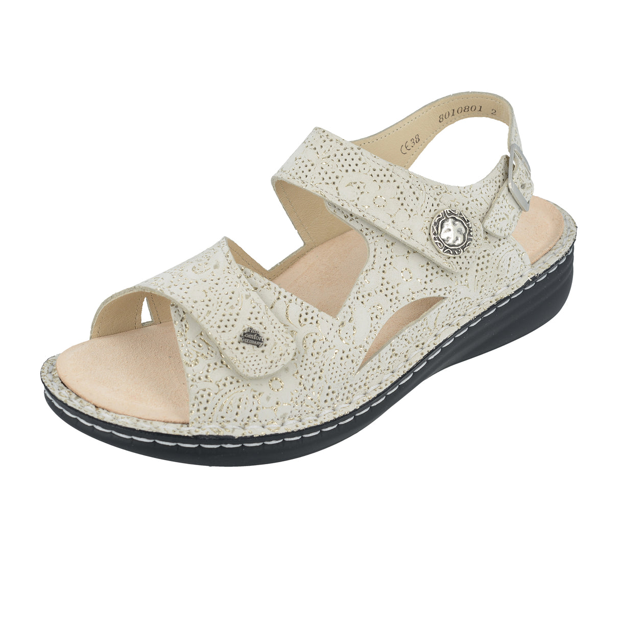 Finn Comfort Barbuda Backstrap Sandal (Women) - Champagne Garden Sandal - Backstrap - The Heel Shoe Fitters