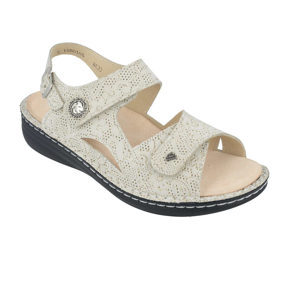 Finn Comfort Barbuda Backstrap Sandal (Women) - Champagne Garden Sandal - Backstrap - The Heel Shoe Fitters