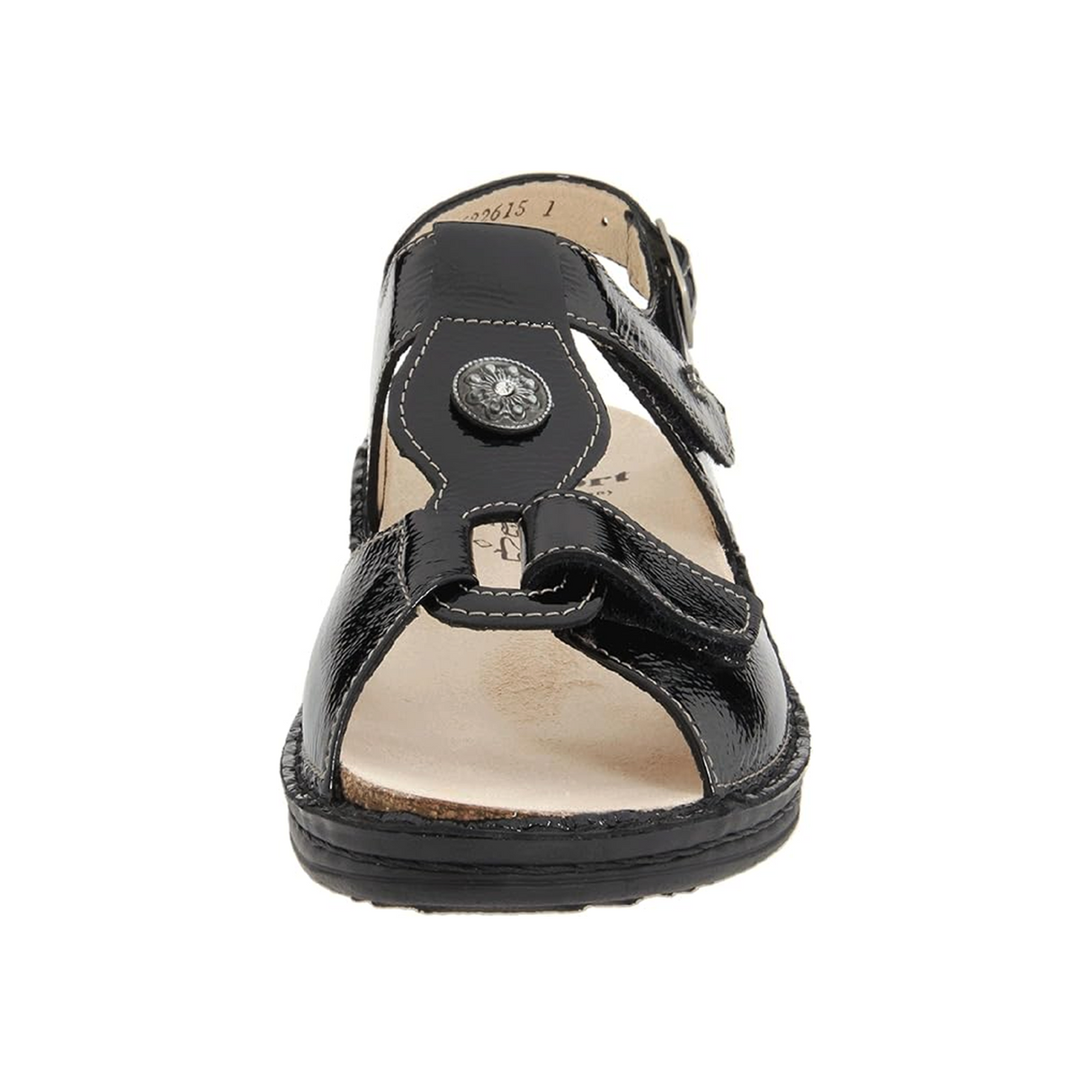 Finn Comfort Adana Backstrap Sandal (Women) - Black Patent Sandal - Backstrap - The Heel Shoe Fitters