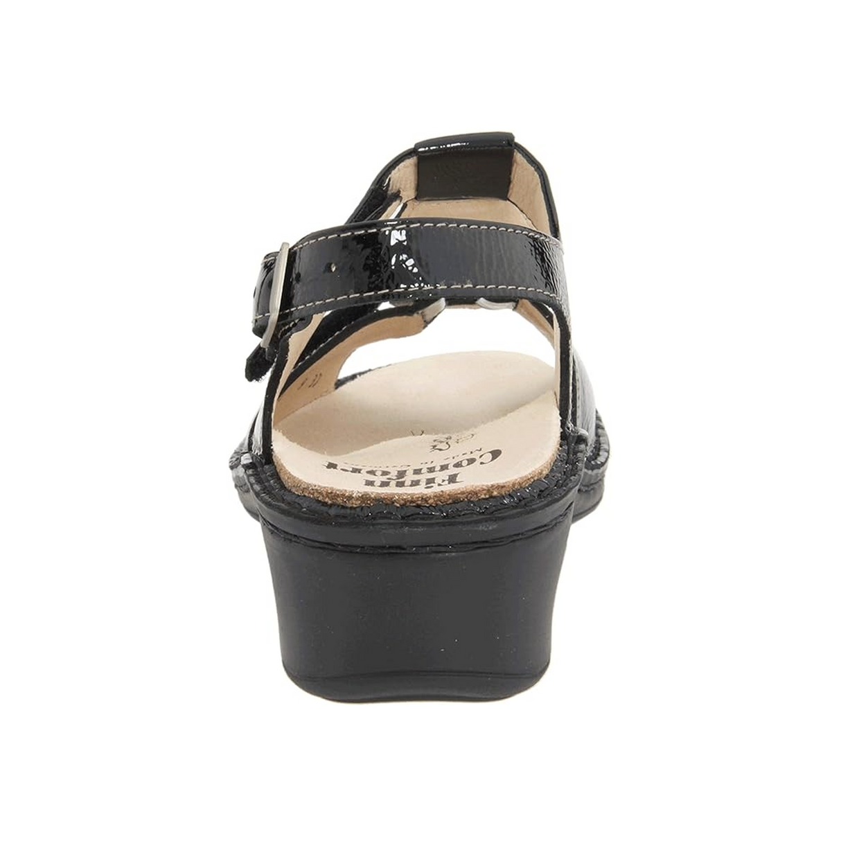 Finn Comfort Adana Backstrap Sandal (Women) - Black Patent Sandal - Backstrap - The Heel Shoe Fitters