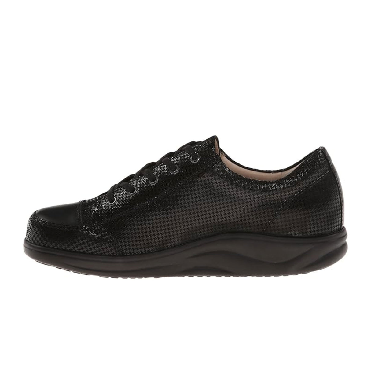 Finn Comfort Ikebukuro Lace Up (Women) - Black Houndstooth Dress-Casual - Lace Ups - The Heel Shoe Fitters