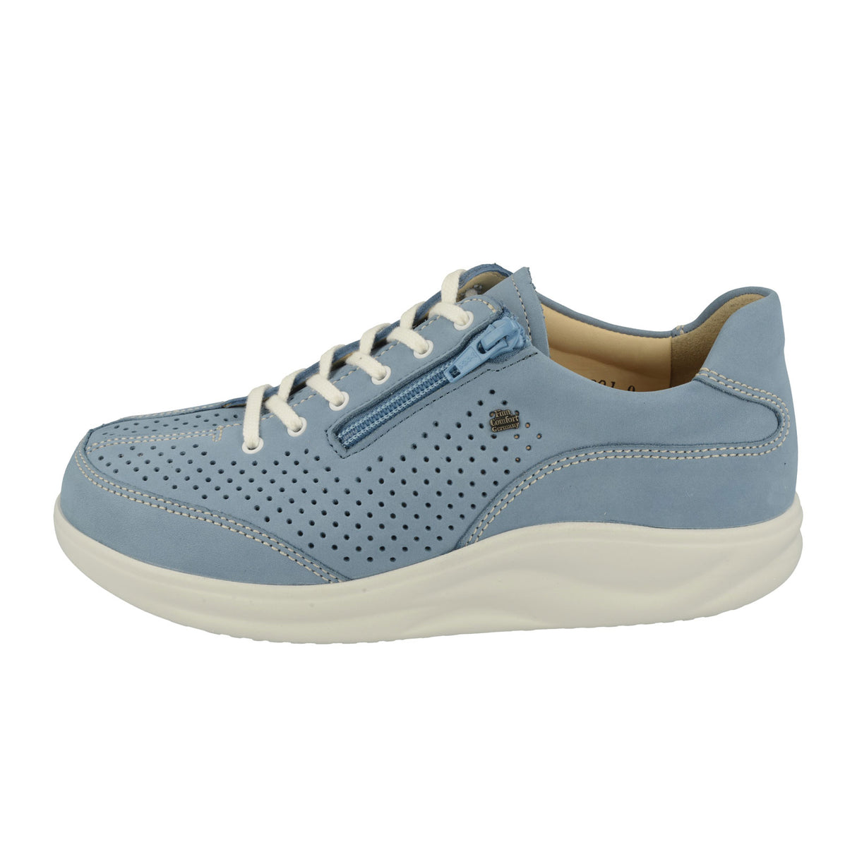 Finn Comfort Oze Sneaker (Women) - Blue Nubuck Athletic - Casual - Lace Up - The Heel Shoe Fitters