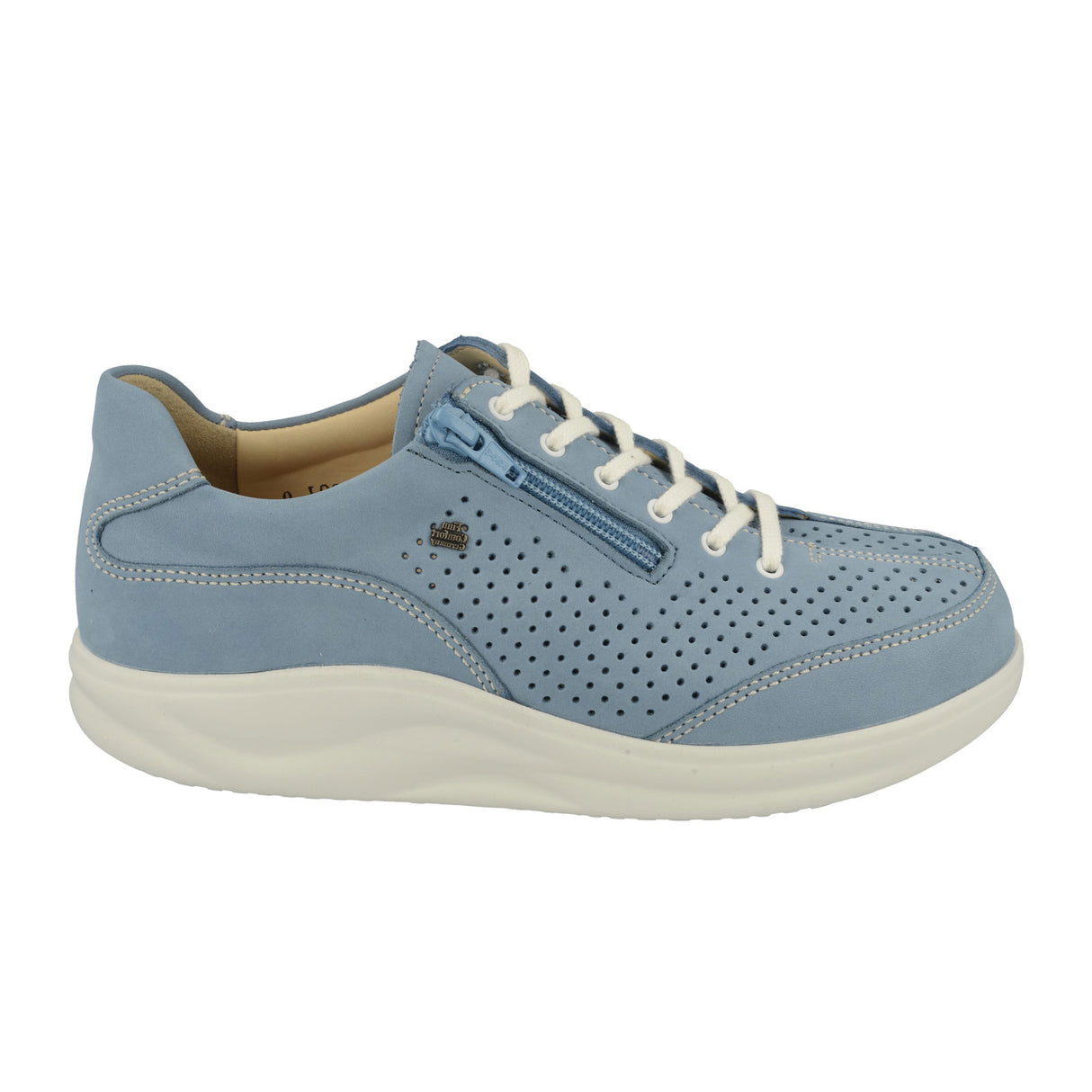 Finn Comfort Oze Sneaker (Women) - Blue Nubuck Athletic - Casual - Lace Up - The Heel Shoe Fitters