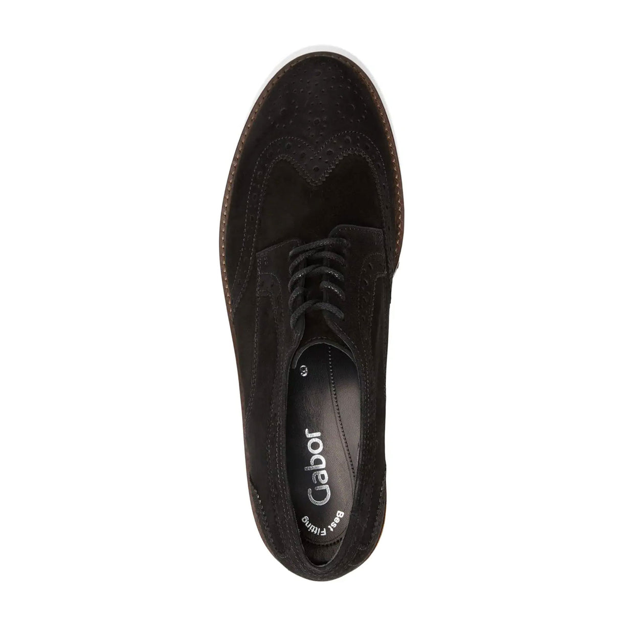 Gabor 244 Oxford (Women) - Black Suede Dress-Casual - Oxford - The Heel Shoe Fitters