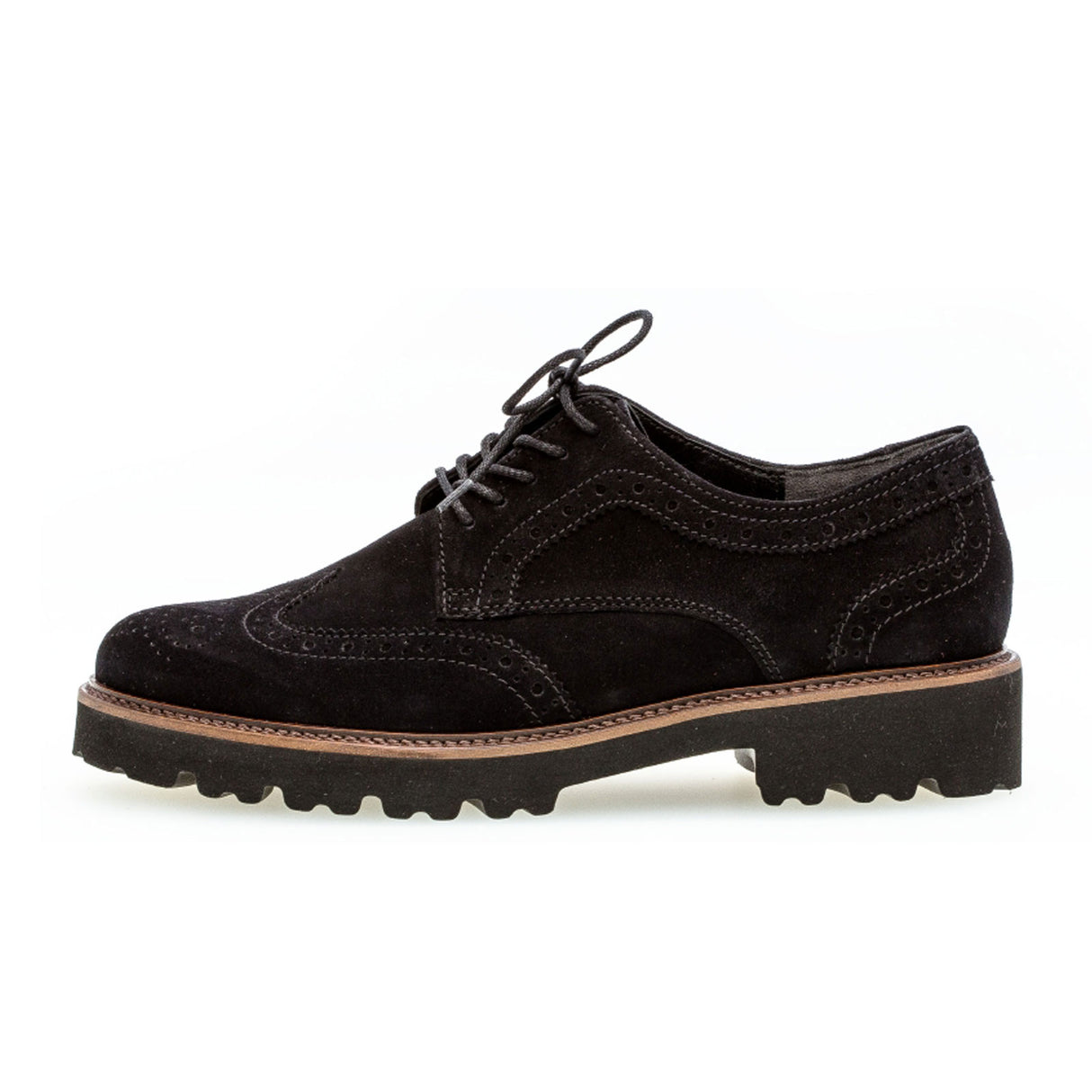 Gabor 244 Oxford (Women) - Black Suede Dress-Casual - Oxford - The Heel Shoe Fitters