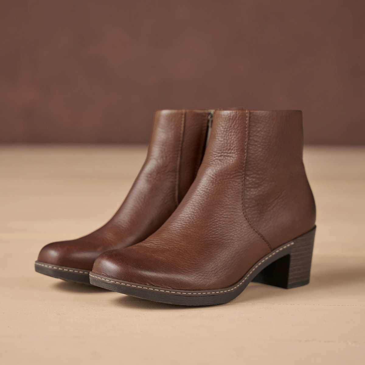 Dansko Meryll Heeled Boot (Women) - Brown Waxy Milled