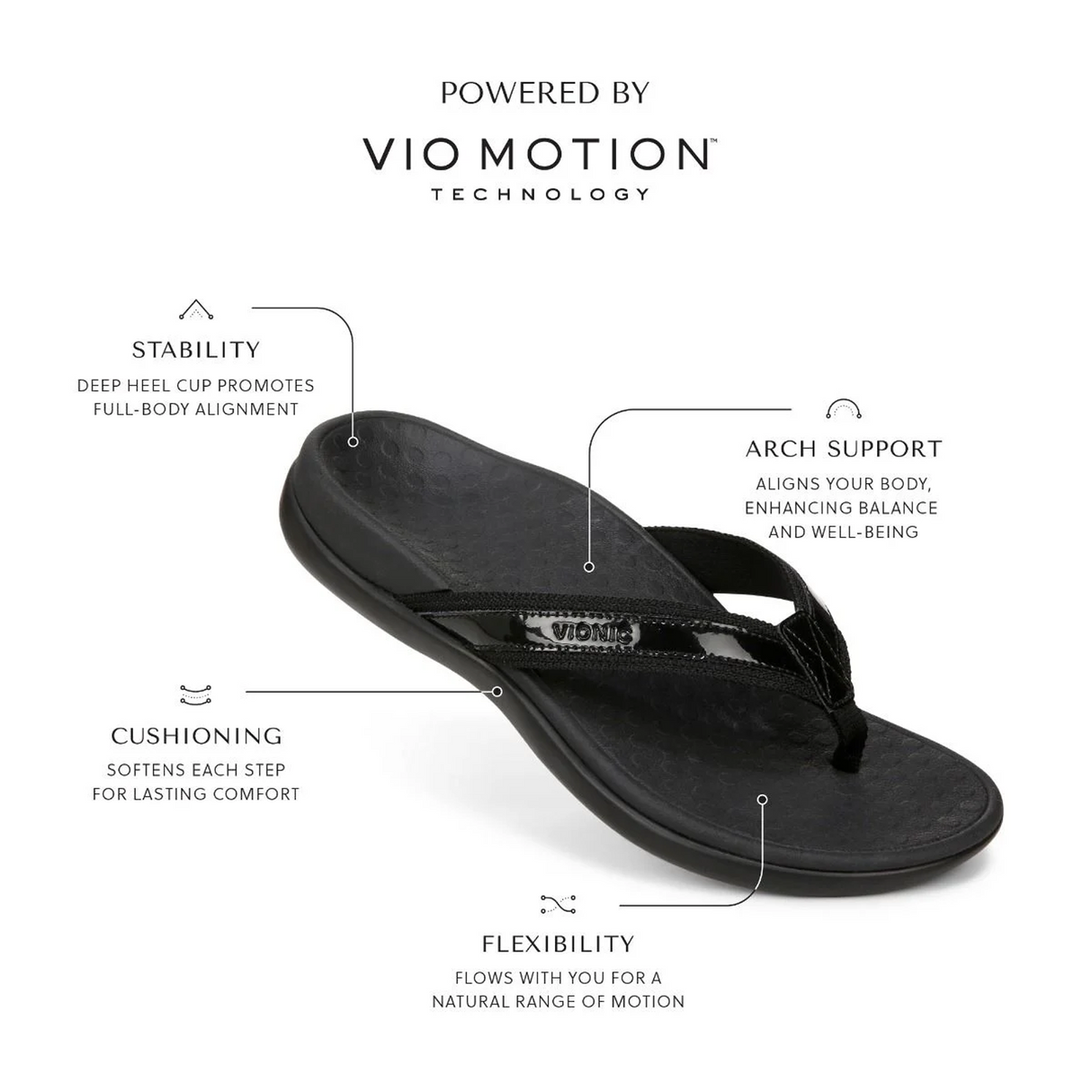 Vionic Tide Sandal (Women) - White Patent Webbing Sandal - Thong - The Heel Shoe Fitters