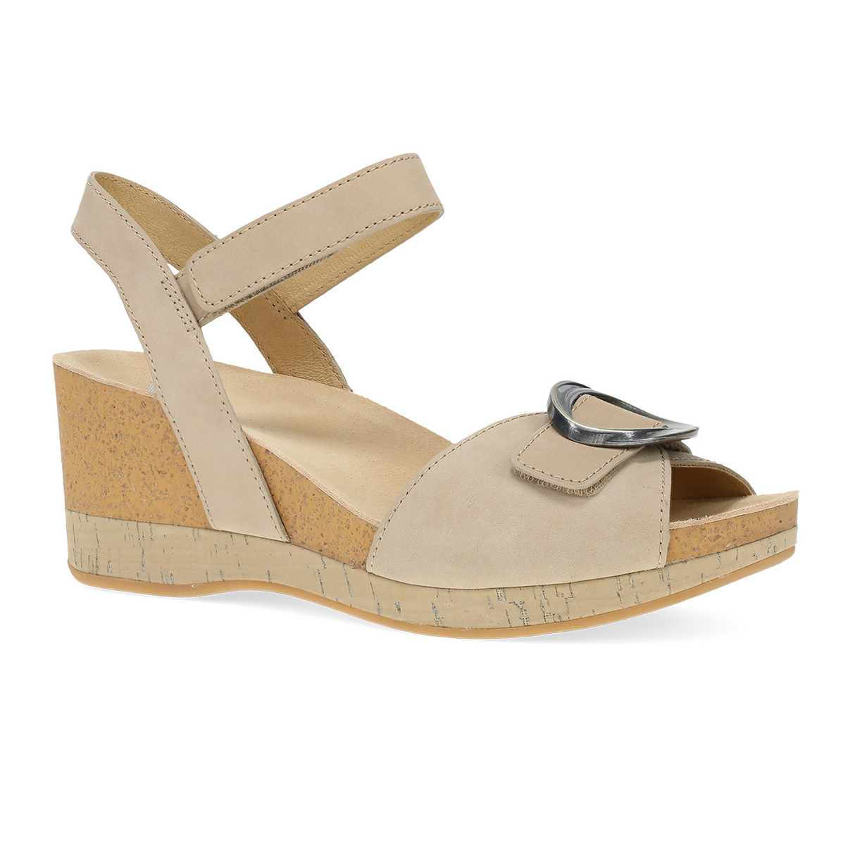 Dansko Stella Wedge Sandal (Women) - Sand Milled Nubuck Sandal - Heel/Wedge - The Heel Shoe Fitters