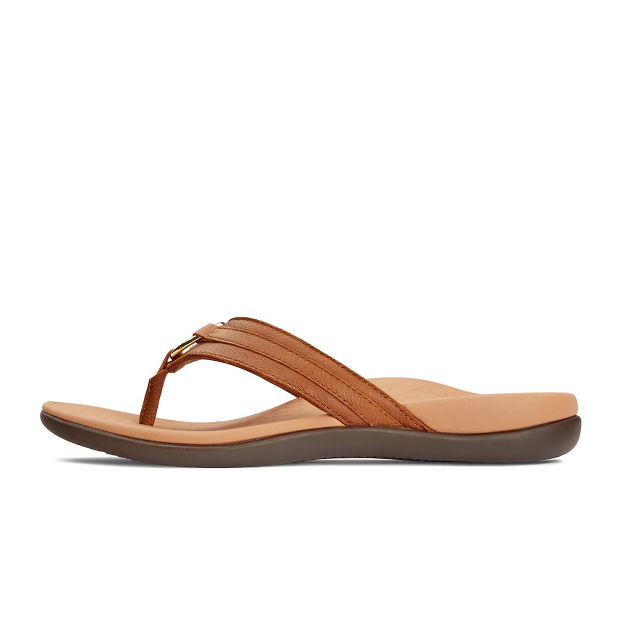 Vionic Aloe Sandal (Women) - Mocha Nappa Leather Sandal - Thong - The Heel Shoe Fitters