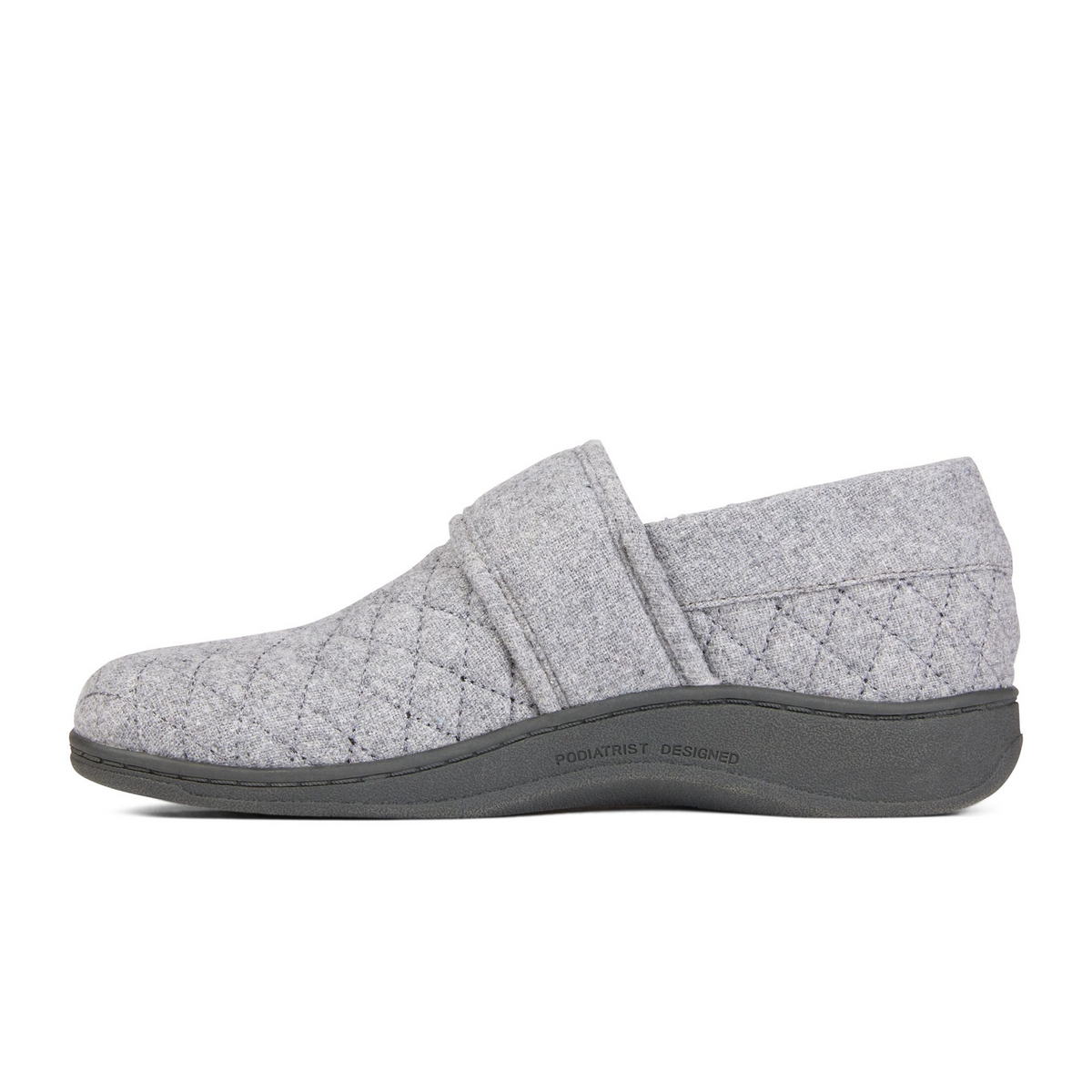 Vionic Jackie Flannel Slipper (Women) - Light Grey Dress-Casual - Slipper - The Heel Shoe Fitters