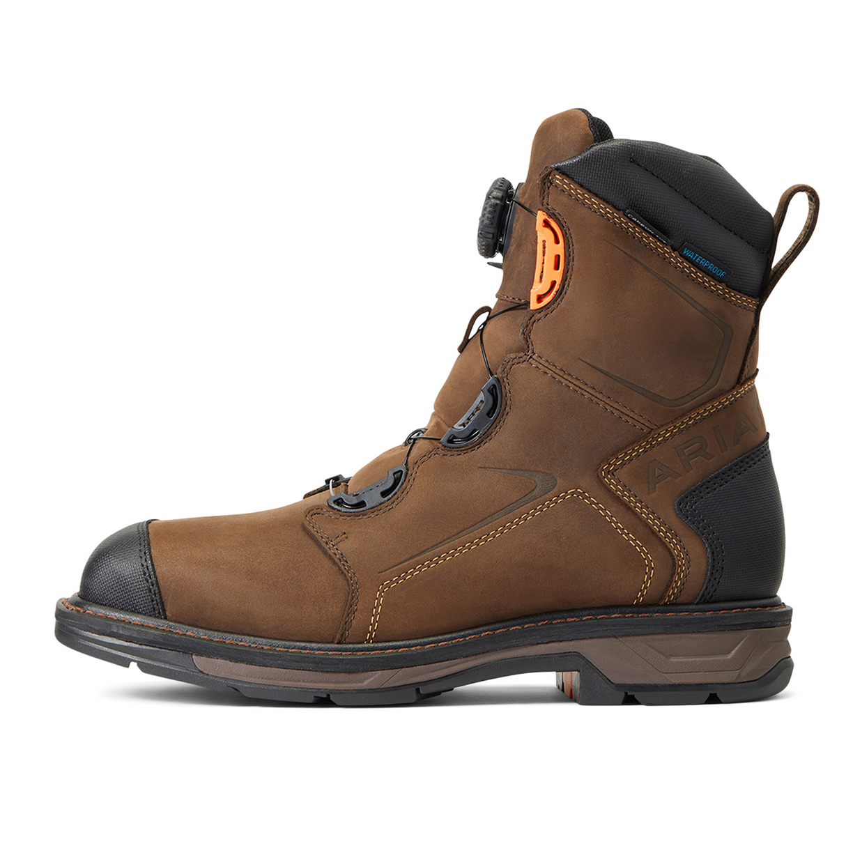 Ariat Workhog XT 8" BOA Waterproof Carbon Toe Western Work Boot (Men) - Chocolate Brown Boots - Work - 8" - Composite Toe - The Heel Shoe Fitters