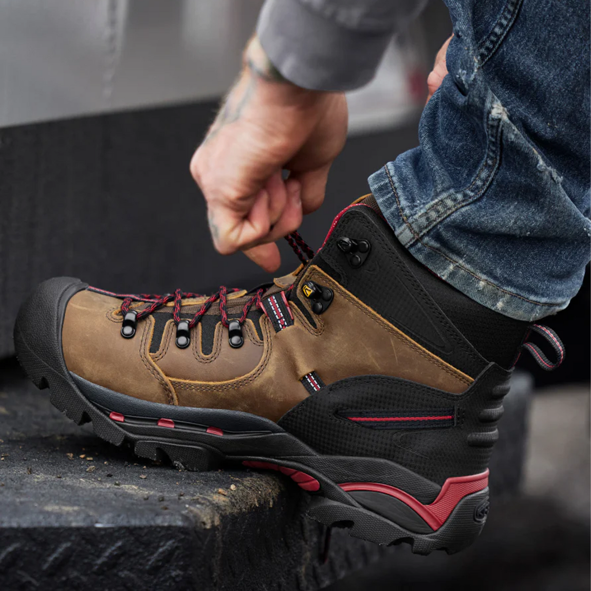 Keen Utility Pittsburgh 6" Waterproof Steel Toe Work Boot (Men) - Bison Boots - Work - 6 Inch - The Heel Shoe Fitters