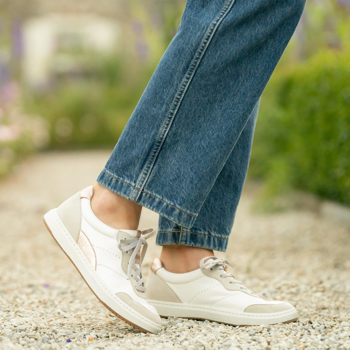 Dansko Josey Sneaker (Women) - White Nappa/Rose Gold