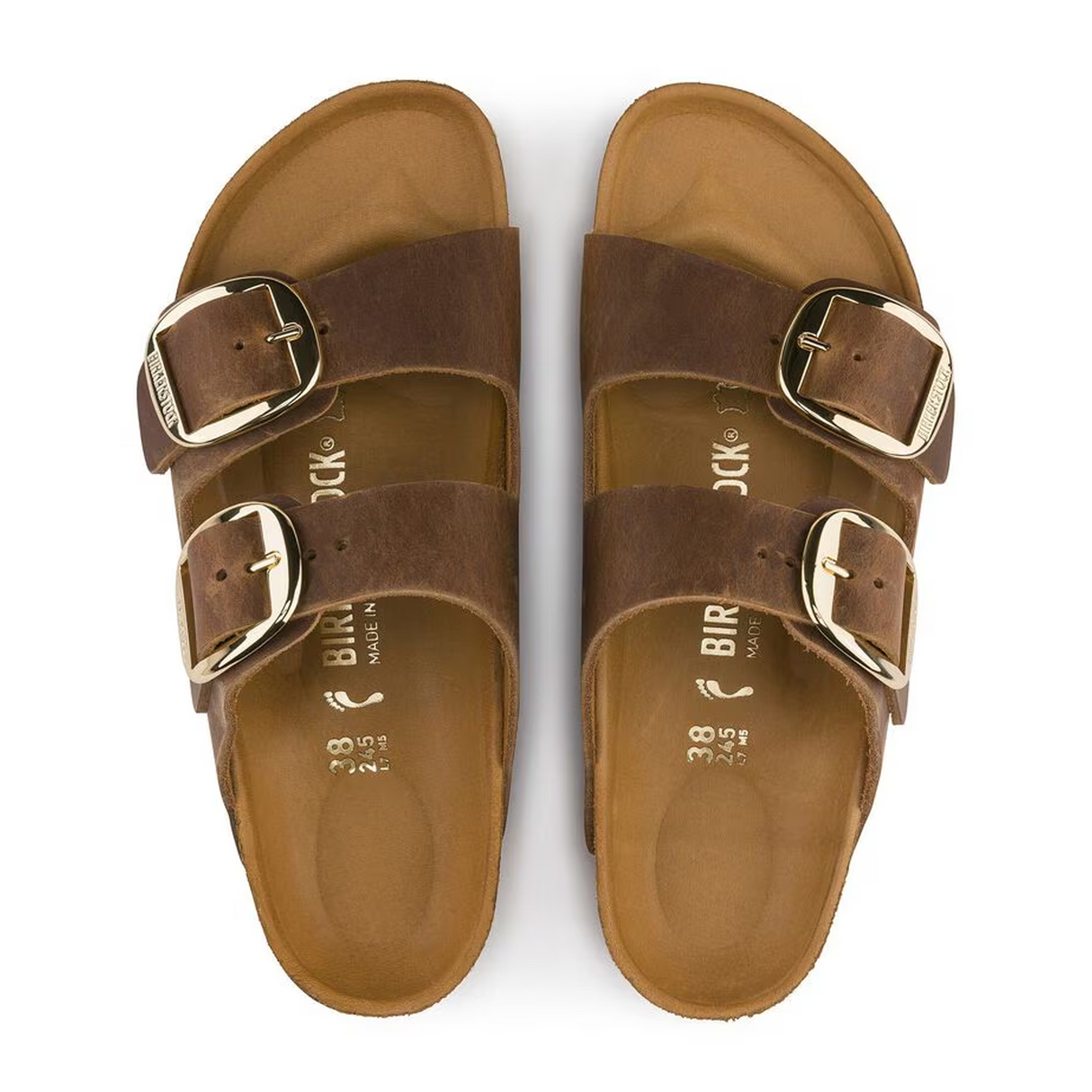 Birkenstock Arizona Big Buckle Slide Sandal (Women) - Cognac Oiled Leather Sandal - Slide - The Heel Shoe Fitters