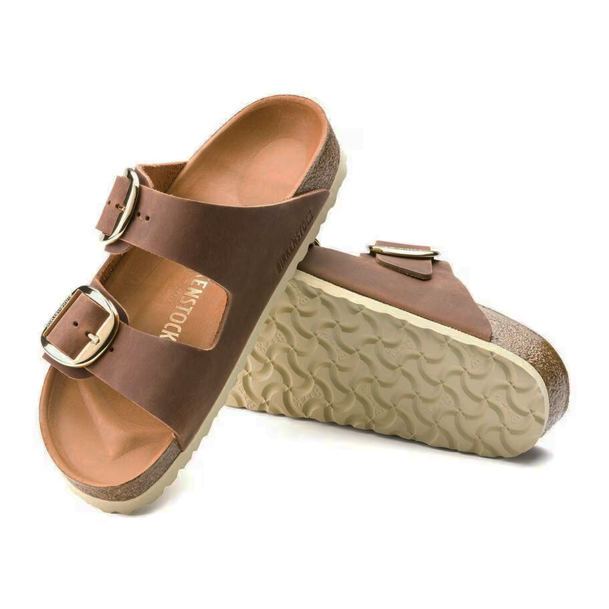 Birkenstock Arizona Big Buckle Slide Sandal (Women) - Cognac Oiled Leather Sandal - Slide - The Heel Shoe Fitters