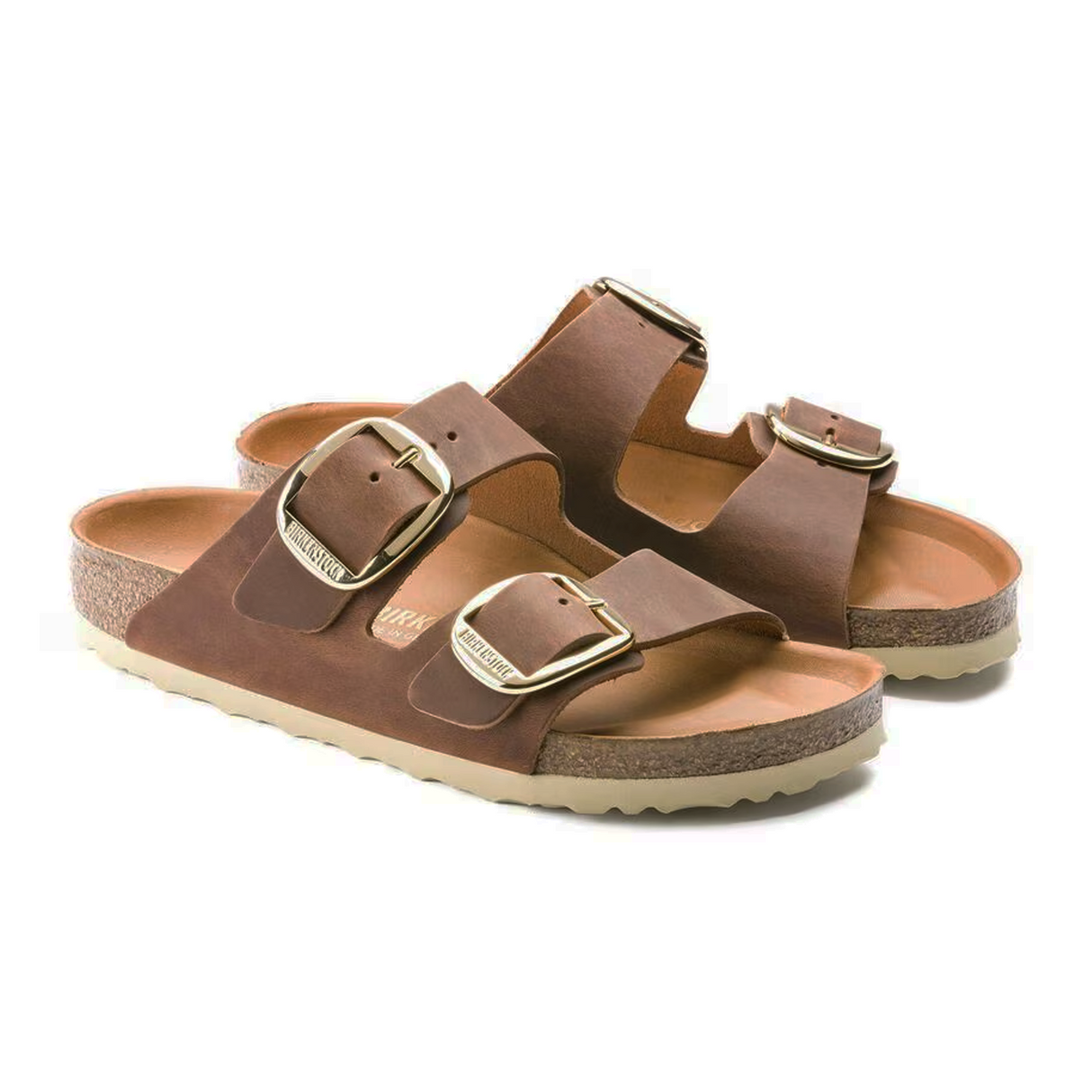 Birkenstock Arizona Big Buckle Slide Sandal (Women) - Cognac Oiled Leather Sandal - Slide - The Heel Shoe Fitters