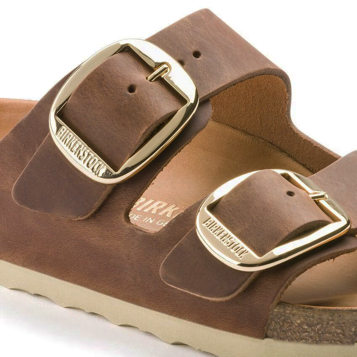 Birkenstock Arizona Big Buckle Slide Sandal (Women) - Cognac Oiled Leather Sandal - Slide - The Heel Shoe Fitters