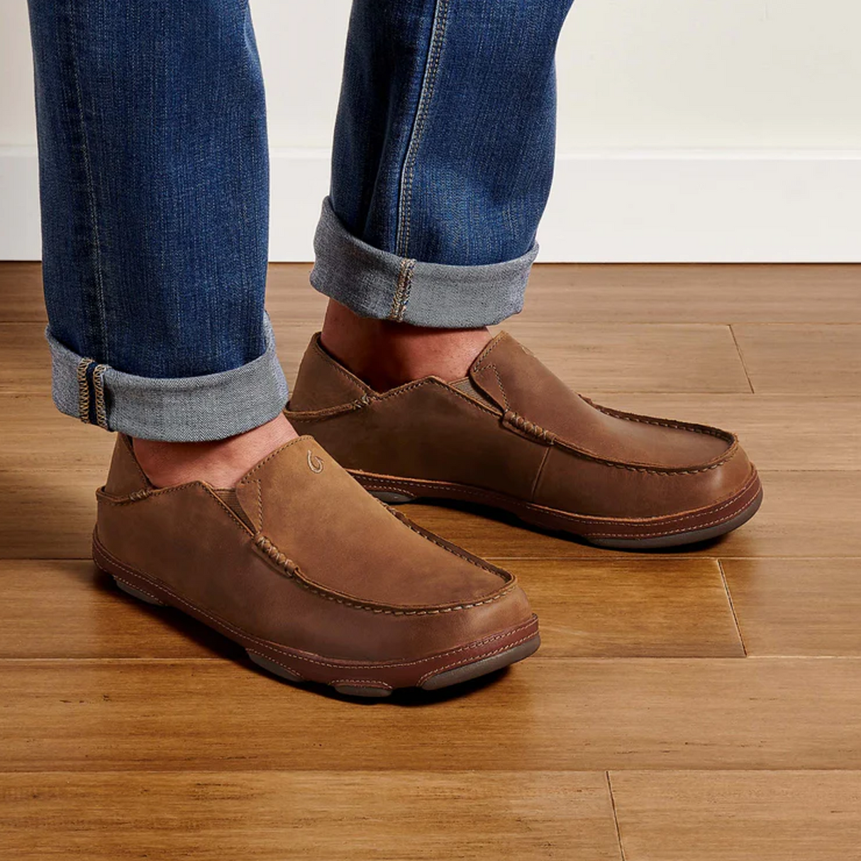 OluKai Moloa Slip On (Men) - Ray/Toffee Dress-Casual - Slip On - The Heel Shoe Fitters