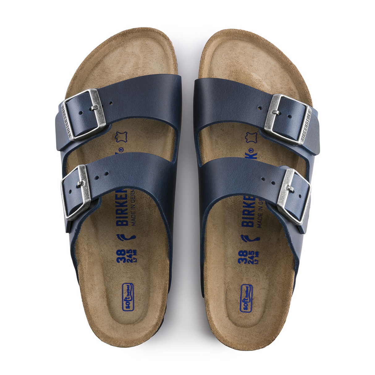 Birkenstock Arizona Soft Footbed Narrow Slide Sandal (Women) - Blue Oiled Leather Sandal - Slide - The Heel Shoe Fitters