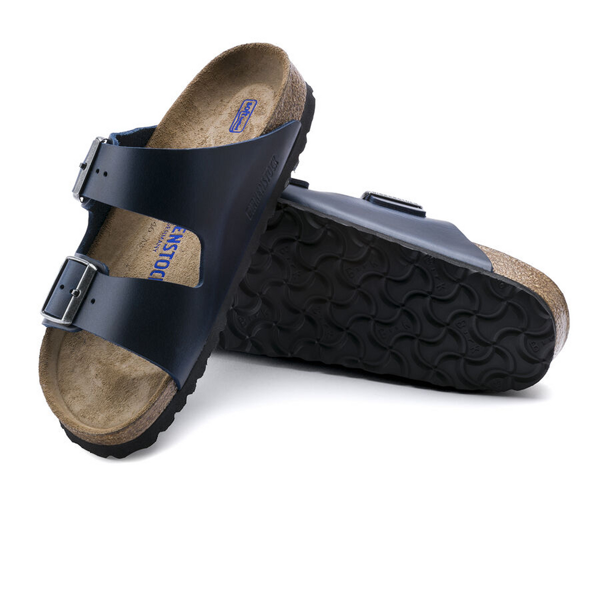 Birkenstock Arizona Soft Footbed Slide Sandal (Unisex) - Blue Oiled Leather Sandal - Slide - The Heel Shoe Fitters