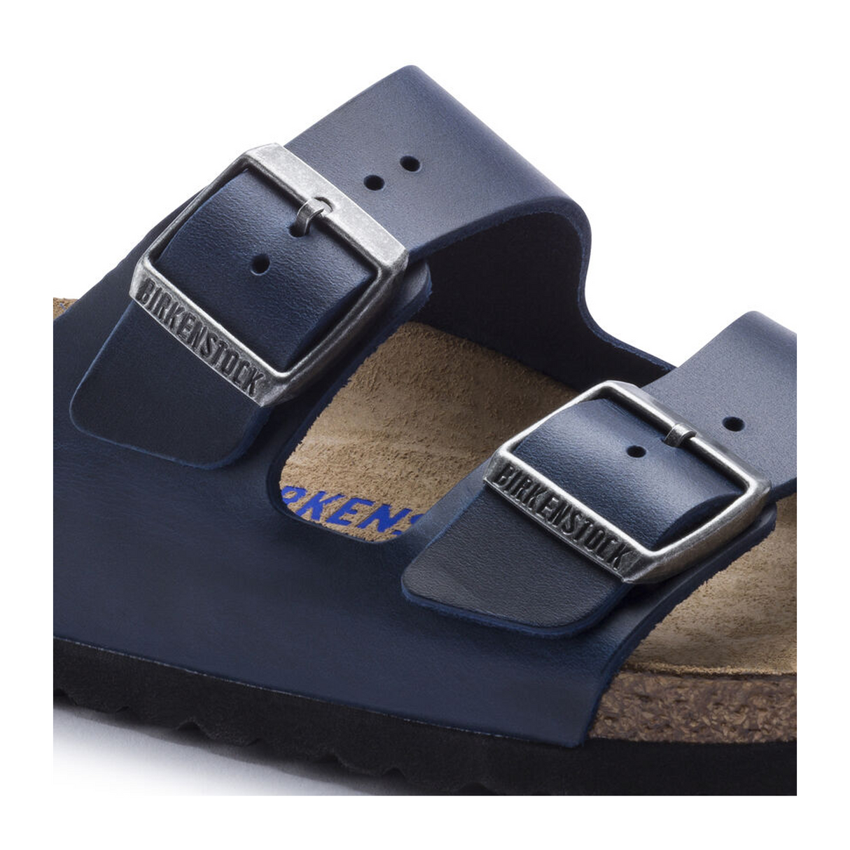 Birkenstock Arizona Soft Footbed Narrow Slide Sandal (Women) - Blue Oiled Leather Sandal - Slide - The Heel Shoe Fitters