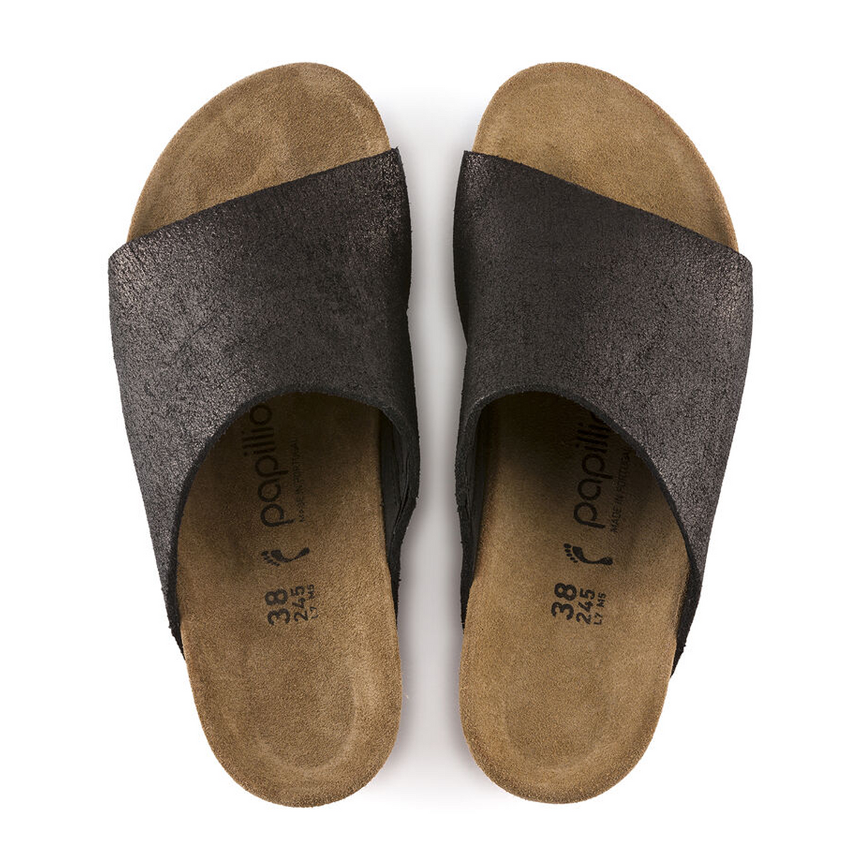 Birkenstock Namica Narrow Wedge Sandal (Women) - Washed Metallic Antique Black Suede Sandal - Heel/Wedge - The Heel Shoe Fitters