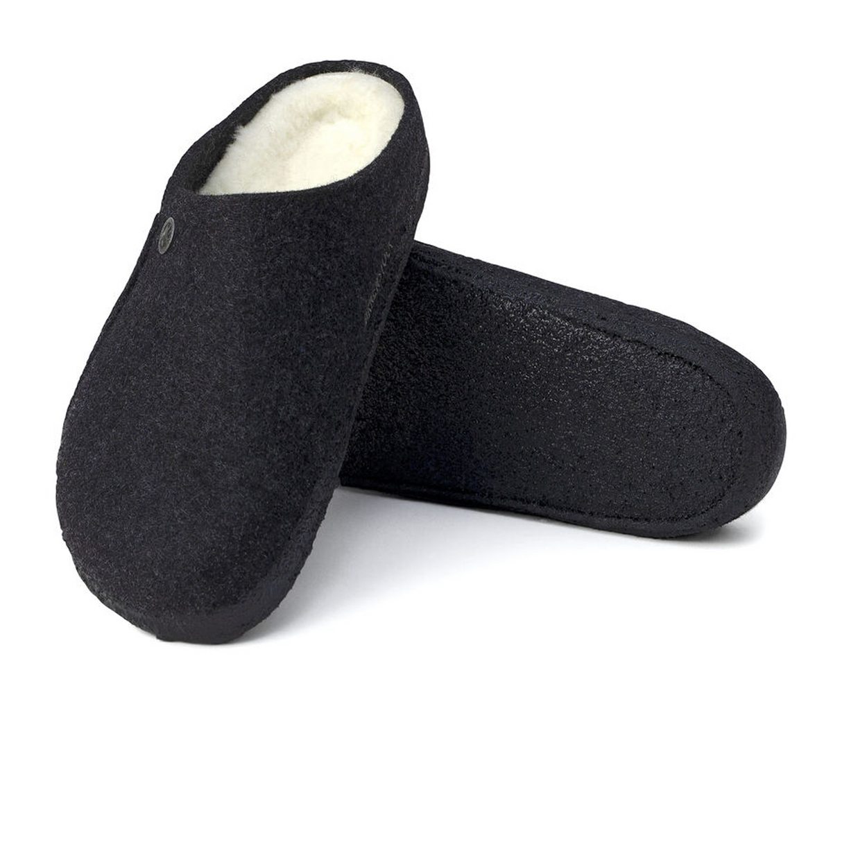 Birkenstock Zermatt Slipper (Unisex) - Anthracite Wool/Natural Shearling Dress-Casual - Slipper - The Heel Shoe Fitters