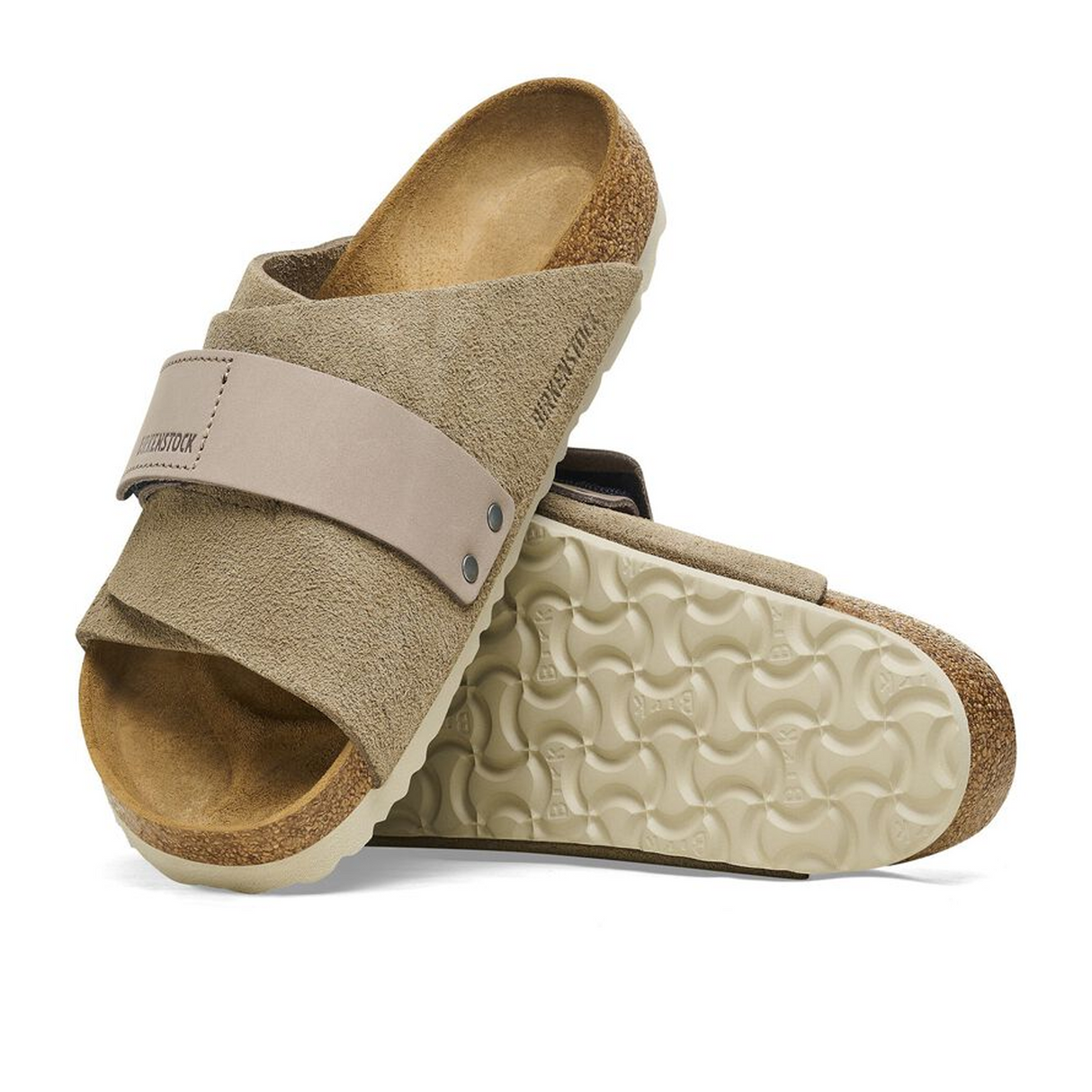 Birkenstock Kyoto Slide Sandal (Men) - Taupe Suede/Taupe Nubuck Sandal - Slide - The Heel Shoe Fitters