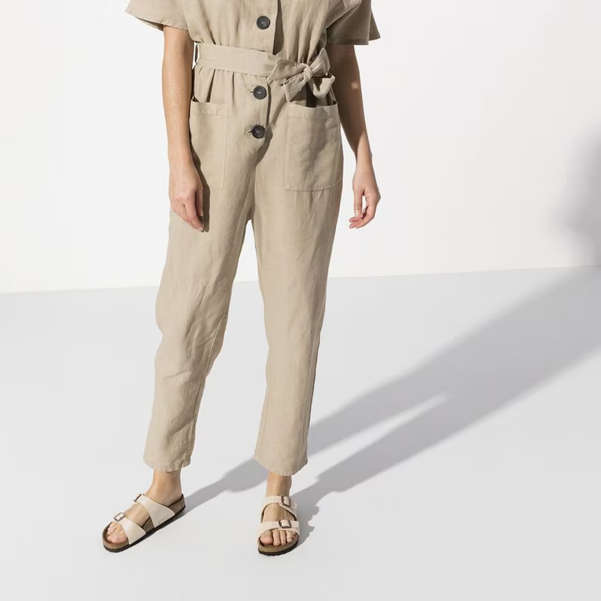 Birkenstock Sydney Slide Sandal (Women) - Graceful Pearl White Birko-Flor Sandal - Slide - The Heel Shoe Fitters