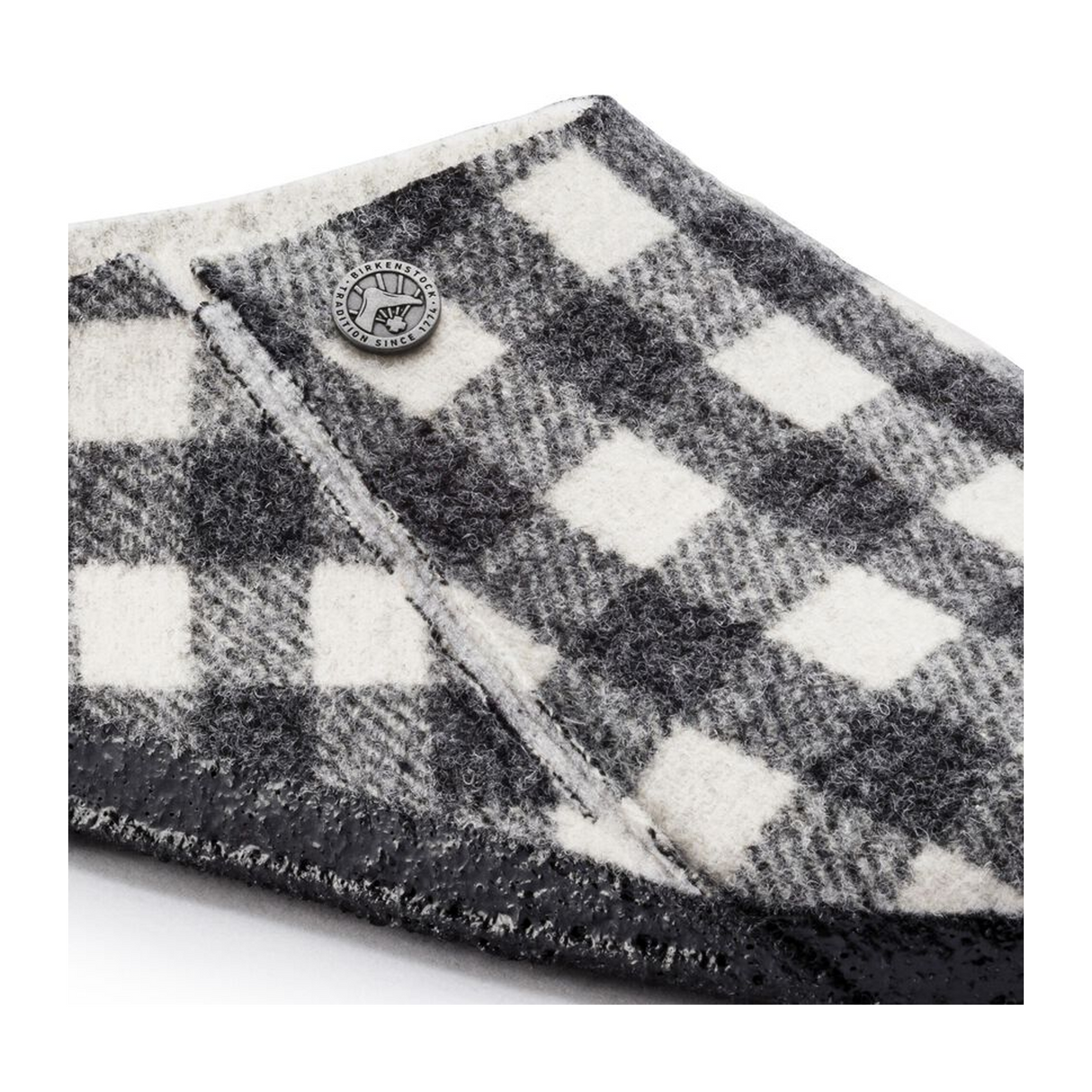 Birkenstock Zermatt Narrow Slipper (Women) - White Plaid Wool/Natural Shearling Dress-Casual - Slipper - The Heel Shoe Fitters