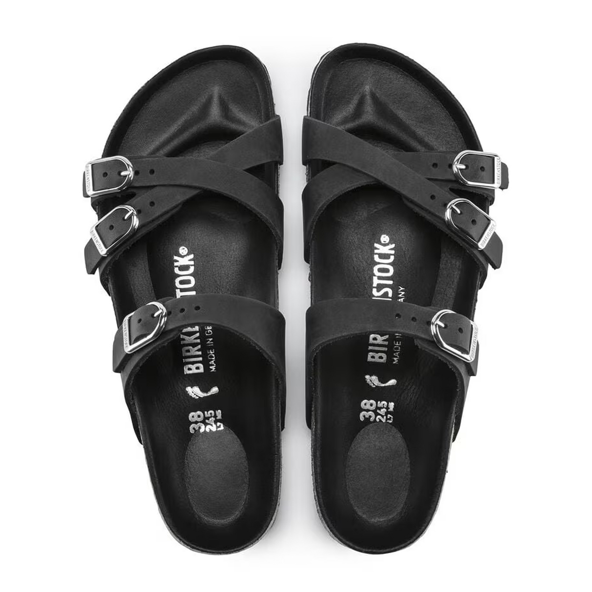 Birkenstock Franca Hex Narrow Slide Sandal (Women) - Black Oiled Leather Sandal - Slide - The Heel Shoe Fitters