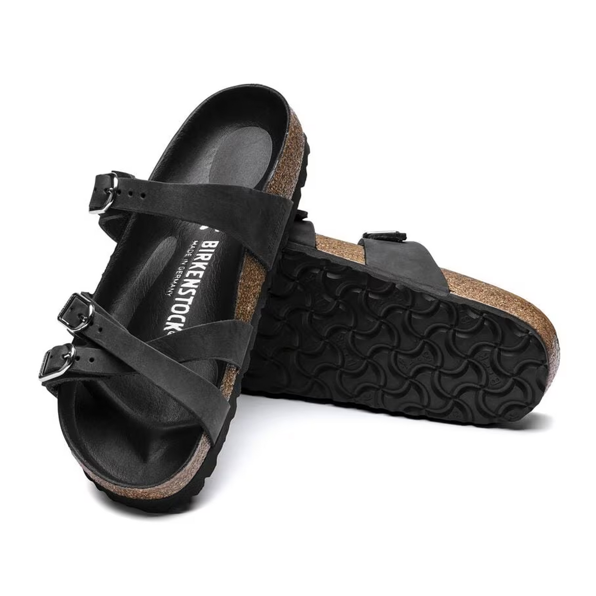 Birkenstock Franca Hex Narrow Slide Sandal (Women) - Black Oiled Leather Sandal - Slide - The Heel Shoe Fitters