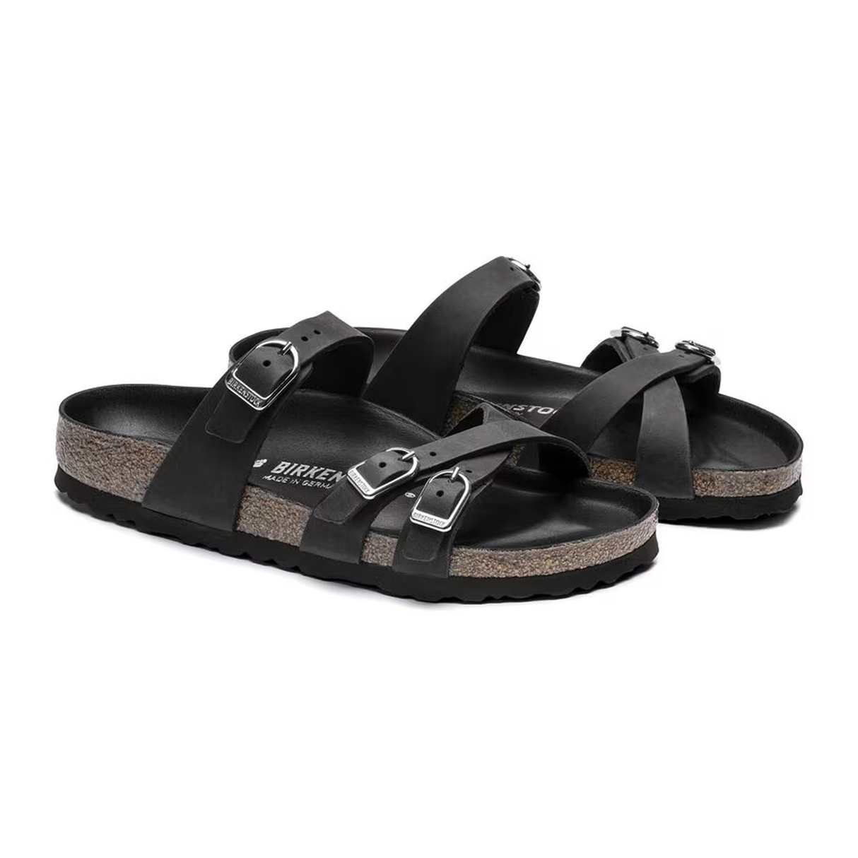 Birkenstock Franca Hex Narrow Slide Sandal (Women) - Black Oiled Leather Sandal - Slide - The Heel Shoe Fitters