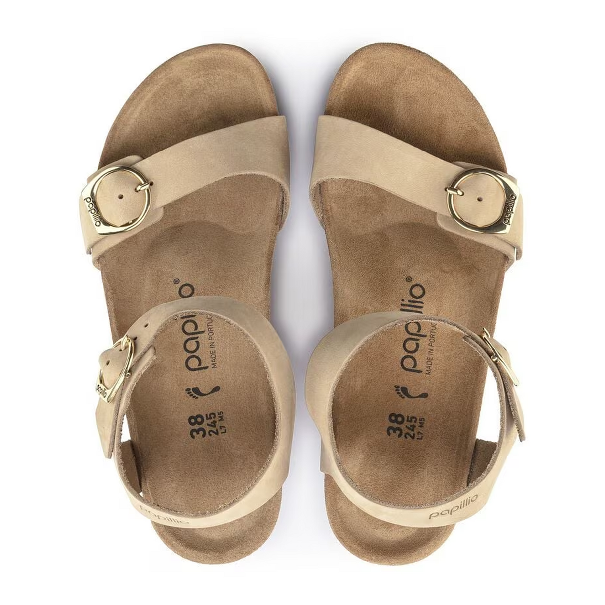 Birkenstock Soley Ring-Buckle Narrow Wedge Sandal (Women) - Sandcastle Leather Sandal - Heel/Wedge - The Heel Shoe Fitters