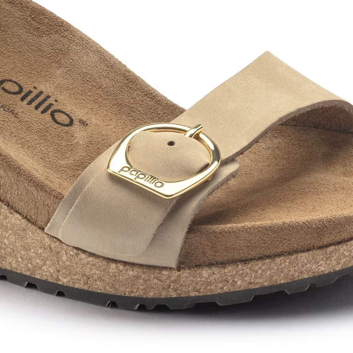 Birkenstock Soley Ring-Buckle Narrow Wedge Sandal (Women) - Sandcastle Leather Sandal - Heel/Wedge - The Heel Shoe Fitters