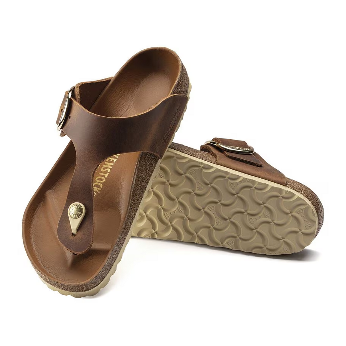 Birkenstock Gizeh Big Buckle Sandal (Women) - Cognac Leather Sandal - Thong - The Heel Shoe Fitters