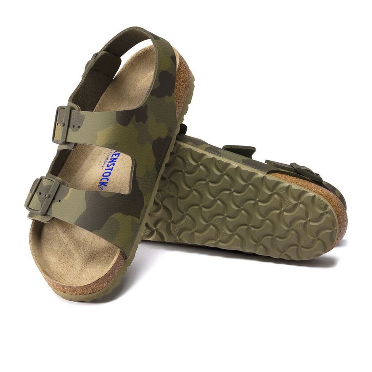 Birkenstock Milano Soft Footbed Backstrap Sandal (Men) - Desert Soil Camo Green Birko-Flor Sandal - Backstrap - The Heel Shoe Fitters