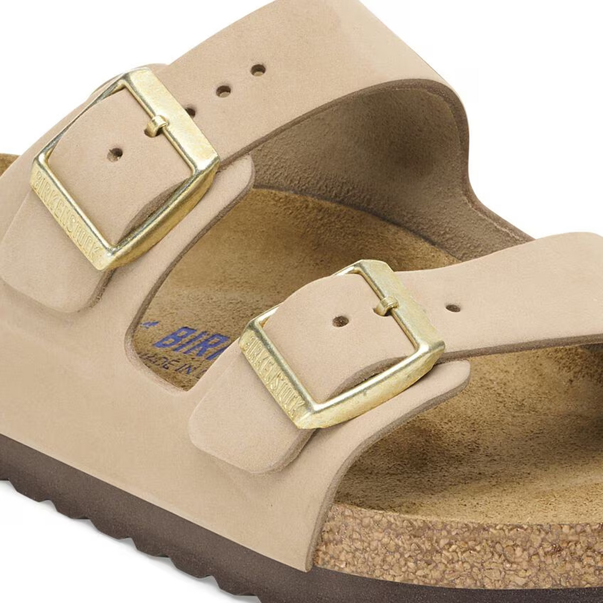 Birkenstock Arizona Soft Footbed Slide Sandal (Women) - Sandcastle Nubuck Sandal - Slide - The Heel Shoe Fitters