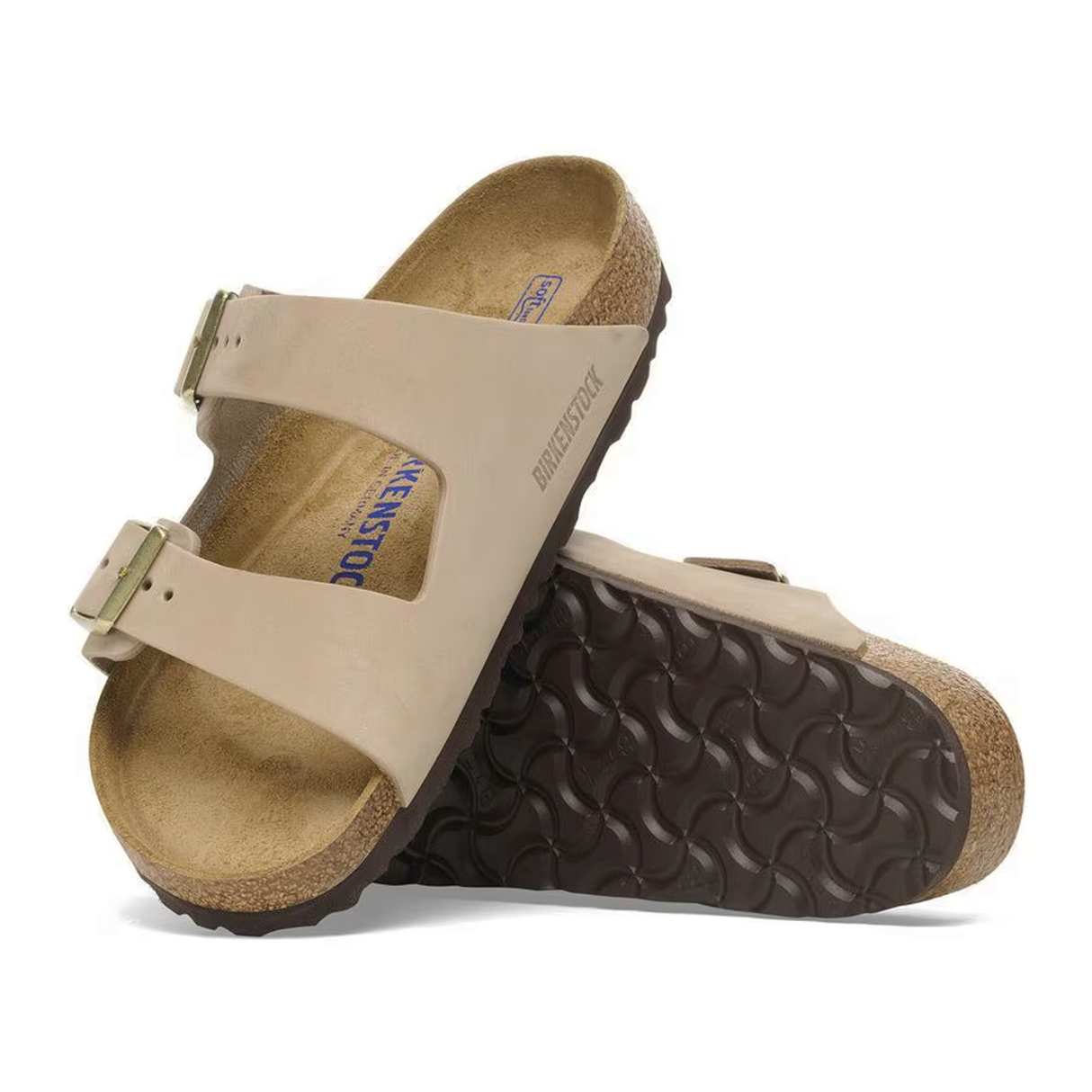 Birkenstock Arizona Soft Footbed Narrow Slide Sandal (Women) - Sandcastle Nubuck Sandal - Slide - The Heel Shoe Fitters