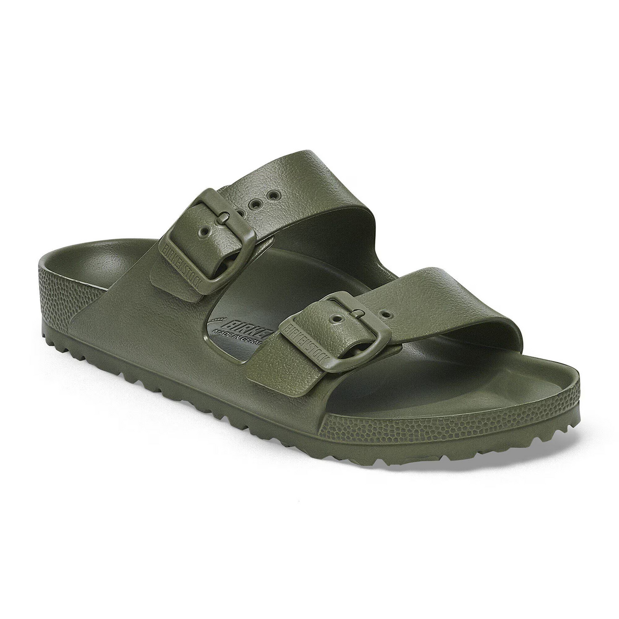 Birkenstock Arizona EVA Slide Sandal (Men) - Khaki/Green Buckle