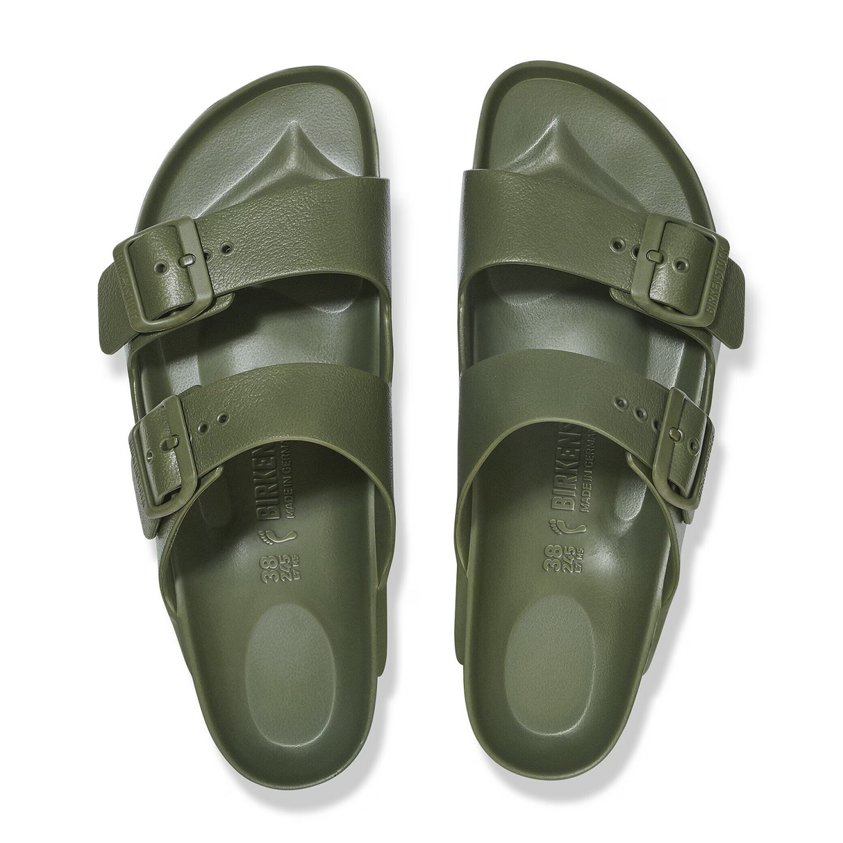 Birkenstock Arizona EVA Slide Sandal (Men) - Khaki/Green Buckle