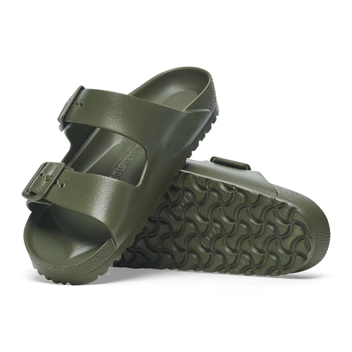 Birkenstock Arizona EVA Slide Sandal (Men) - Khaki/Green Buckle