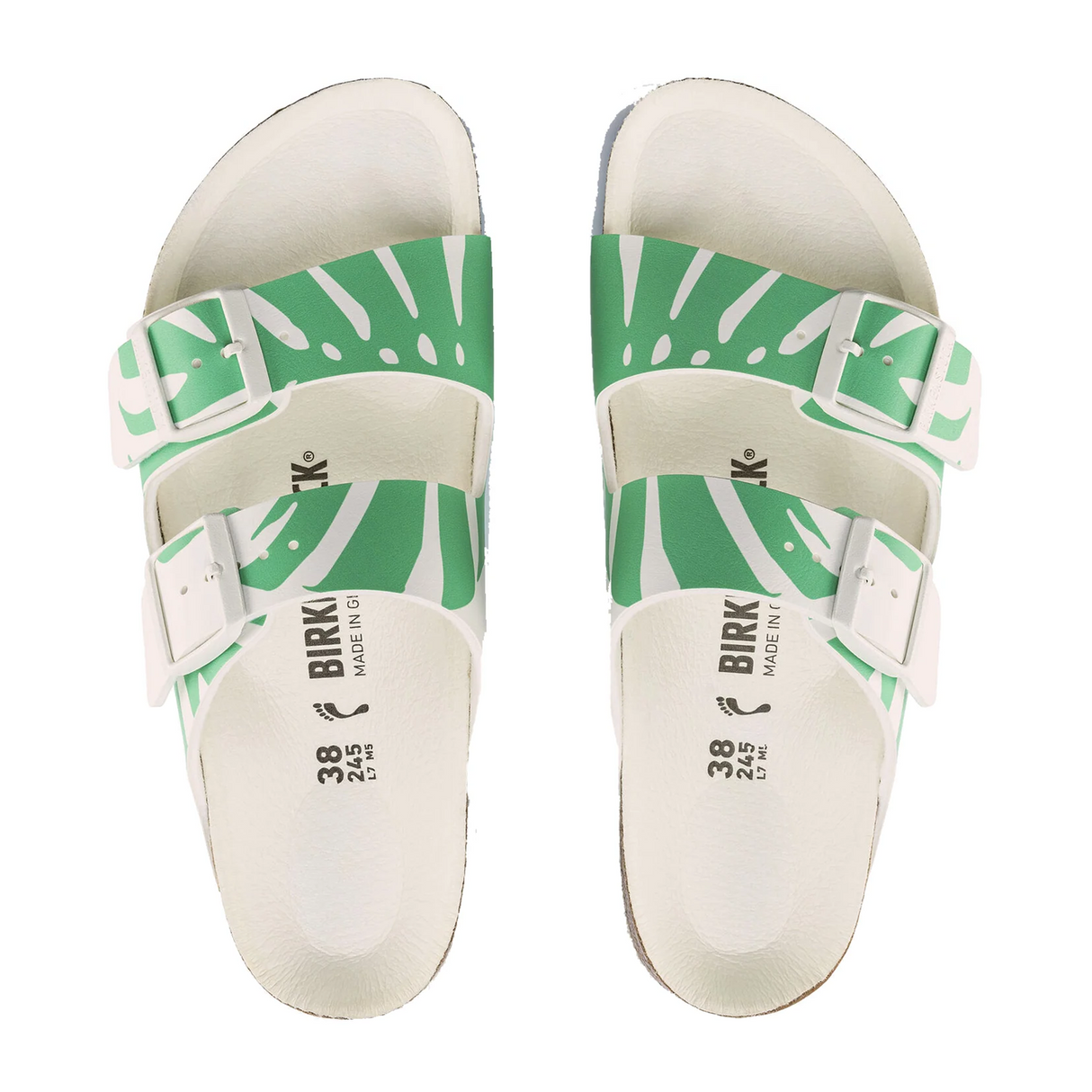 Birkenstock Arizona Slide Sandal (Women) - Monstera Bold Jade Birko-Flor Sandal - Slide - The Heel Shoe Fitters