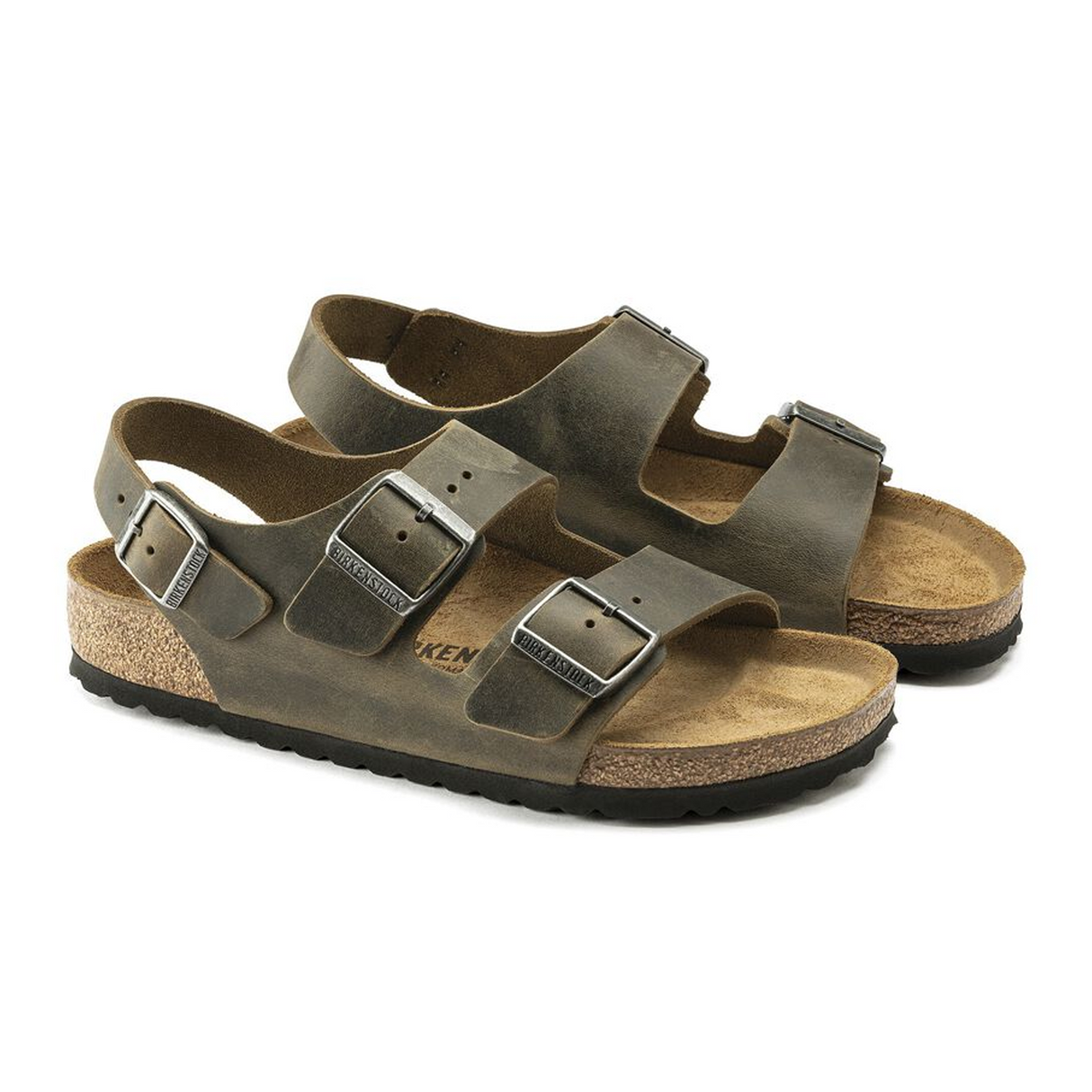 Birkenstock Milano Backstrap Sandal (Men) - Faded Khaki Oiled Leather Sandal - Backstrap - The Heel Shoe Fitters