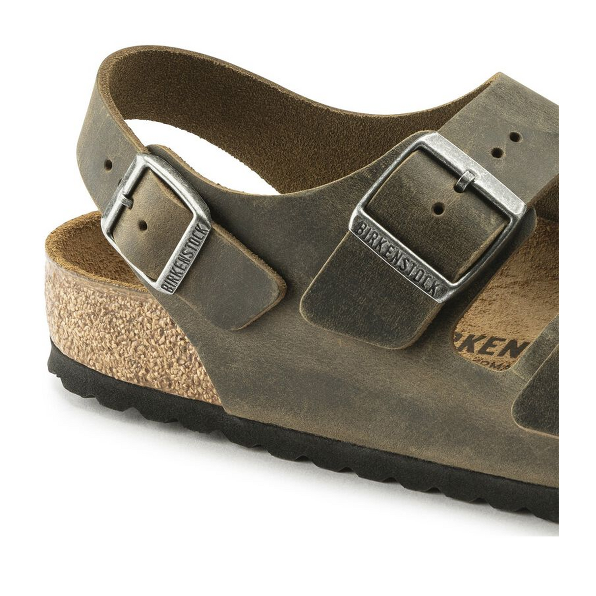 Birkenstock Milano Backstrap Sandal (Men) - Faded Khaki Oiled Leather Sandal - Backstrap - The Heel Shoe Fitters
